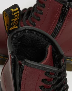 Boots 1460 en cuir Softy T à lacets pour tout-petit in Rouge Cherry Red