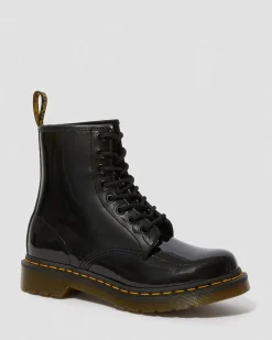 Boots 1460 en cuir verni à lacets in Noir