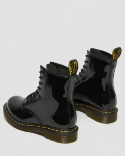 Boots 1460 en cuir verni à lacets in Noir