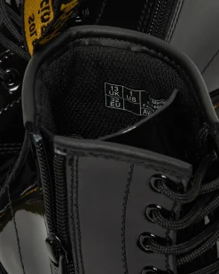 Boots 1460 en cuir verni à lacets Junior in Noir