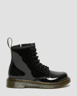 Boots 1460 en cuir verni à lacets Junior in Noir