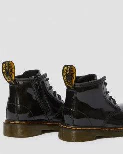 Boots 1460 en cuir verni à lacets pour bébé in Noir