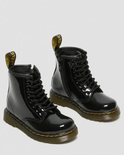 Boots 1460 en cuir verni à lacets pour tout-petit in Noir