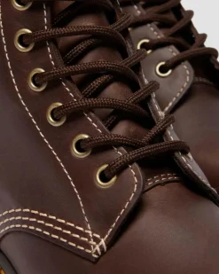 Boots 1460 en cuir Wyoming à lacets in Marron Foncé