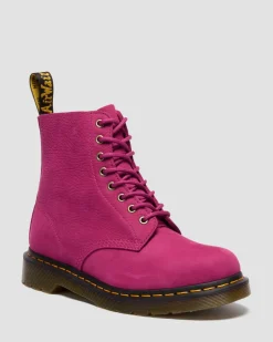BOOTS 1460 EN MILLED NUBUCK À LACETS in Rose