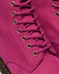 BOOTS 1460 EN MILLED NUBUCK À LACETS in Rose