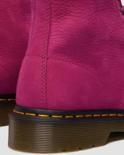 BOOTS 1460 EN MILLED NUBUCK À LACETS in Rose