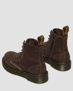Boots 1460 en Tumbled Nubuck Junior in Marron Foncé