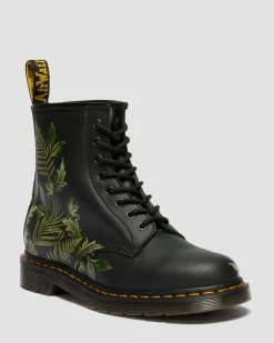 Boots 1460 Evergreen en Genix Nappa in Noir & Vert