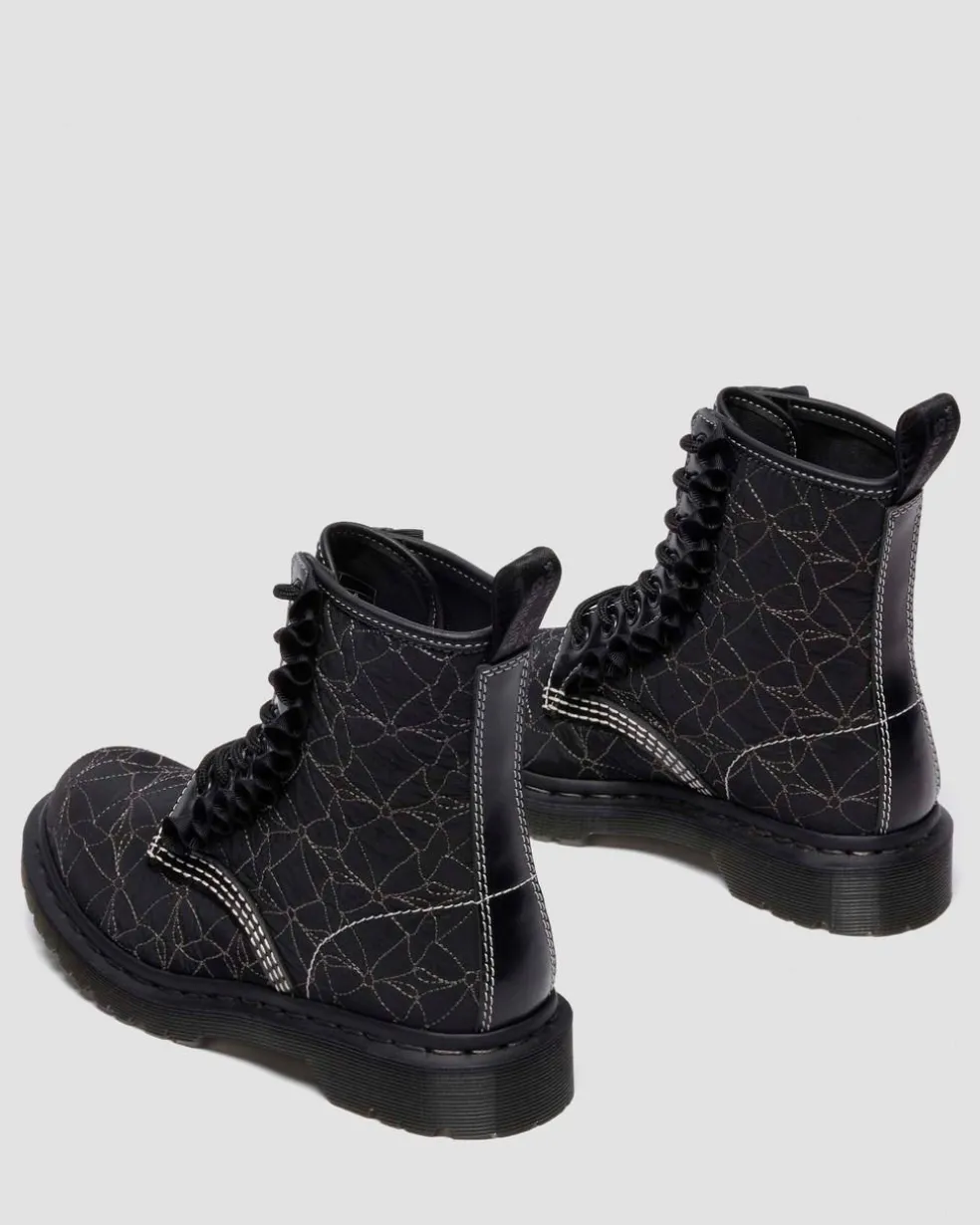 Boots 1460 Frill en cuir à lacets in Noir