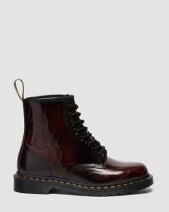 Boots 1460 Inferno en cuir à lacets in Rouge Cherry Red