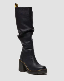 Boots montantes Kasey en cuir Virginia in Noir