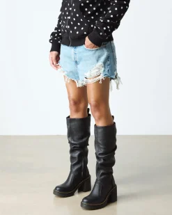 Boots montantes Kasey en cuir Virginia in Noir