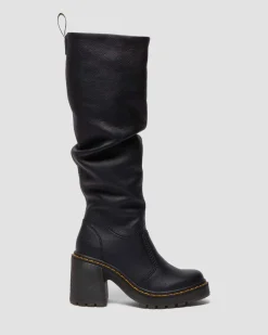 Boots montantes Kasey en cuir Virginia in Noir