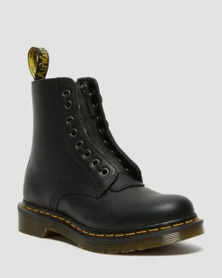 Boots 1460 Pascal en cuir Nappa à fermetures zippées in Noir