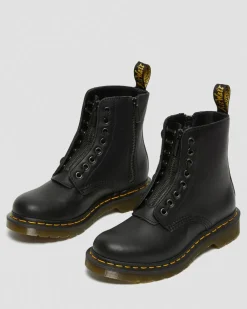 Boots 1460 Pascal en cuir Nappa à fermetures zippées in Noir
