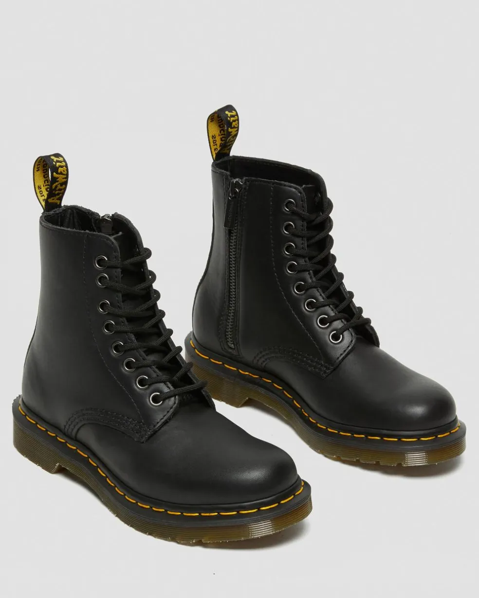 Boots 1460 Pascal en cuir Nappa à fermetures zippées in Noir