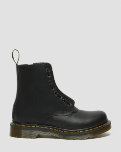 Boots 1460 Pascal en cuir Nappa à fermetures zippées in Noir
