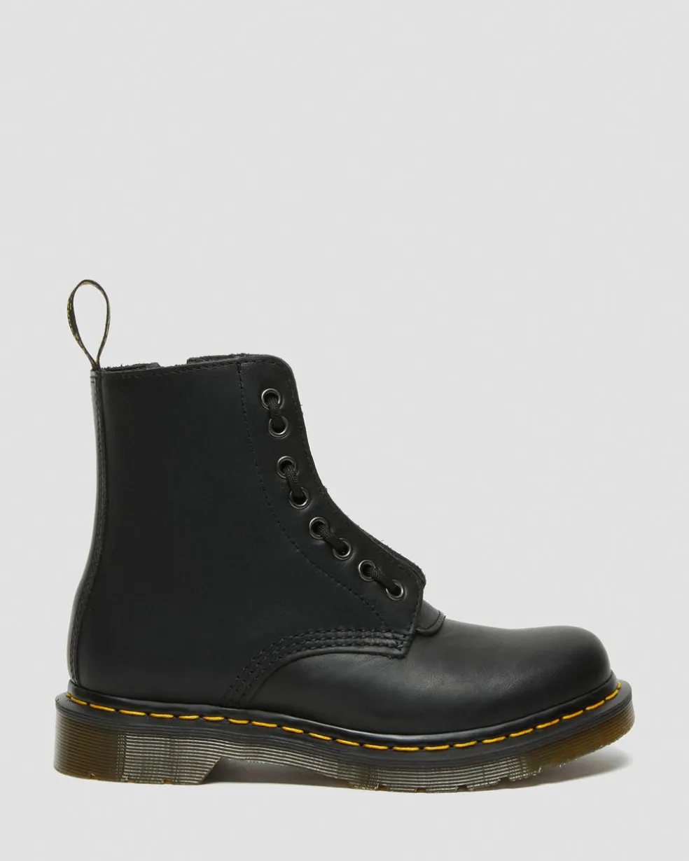 Boots 1460 Pascal en cuir Nappa à fermetures zippées in Noir
