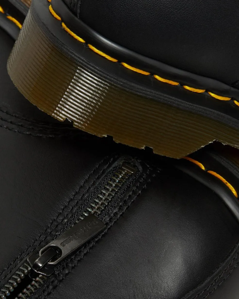 Boots 1460 Pascal en cuir Nappa à fermetures zippées in Noir