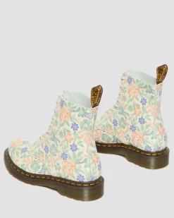 Boots 1460 Pascal Floral en cuir reconditionné in Crème Nuage
