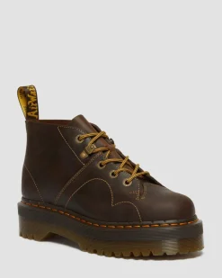Boots plateformes Church Arc en cuir Crazy Horse in Marron Foncé