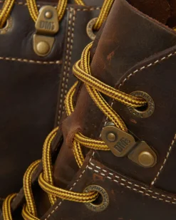 Boots plateformes Church Arc en cuir Crazy Horse in Marron Foncé