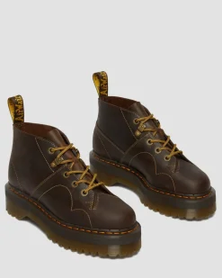 Boots plateformes Church Arc en cuir Crazy Horse in Marron Foncé