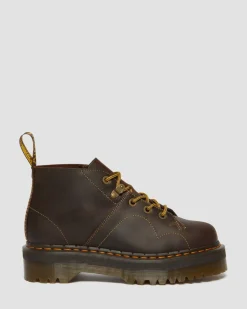 Boots plateformes Church Arc en cuir Crazy Horse in Marron Foncé