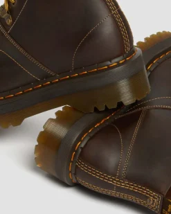 Boots plateformes Church Arc en cuir Crazy Horse in Marron Foncé