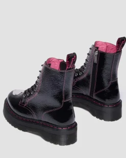 Boots plateformes Jadon en cuir Distressed Patent in Noir