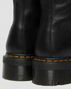 Boots plateformes Jadon en cuir fourrées in Noir
