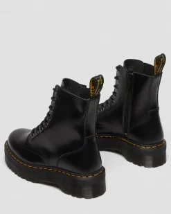 Boots plateformes Jadon en cuir Smooth in Noir