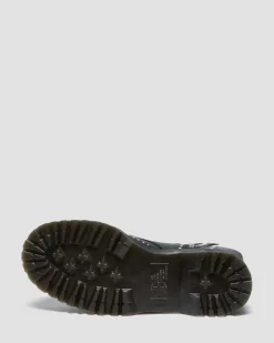 Boots plateformes Jason Hi Solar Flare en cuir reconditionné in Noir & Blanc