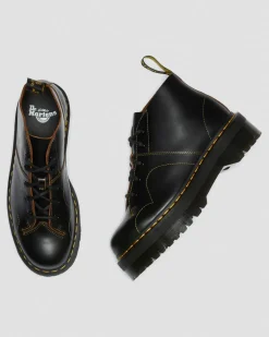 Boots plateformes Quad Church en cuir in Noir