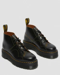 Boots plateformes Quad Church en cuir in Noir