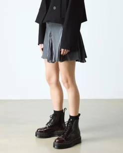 Boots Plateformes Sinclair En Cuir Arcadia in Rouge Cherry Red