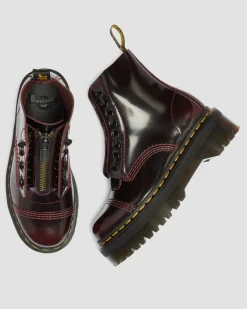 Boots Plateformes Sinclair En Cuir Arcadia in Rouge Cherry Red