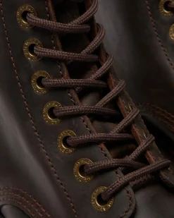 Boots plateformes Sinclair en cuir Crazy Horse in Marron Foncé