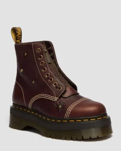 Boots plateformes Sinclair Flower en cuir Grizzly in Marron Foncé