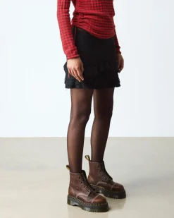 Boots plateformes Sinclair Flower en cuir Grizzly in Marron Foncé