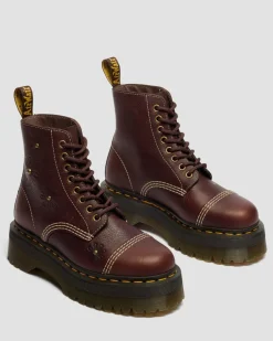 Boots plateformes Sinclair Flower en cuir Grizzly in Marron Foncé