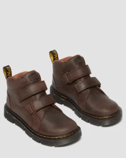 Boots Raffe en cuir Easy-On Junior in Marron Foncé