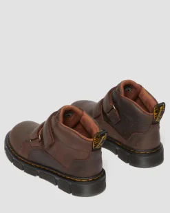 Boots Raffe en cuir Easy-On Junior in Marron Foncé