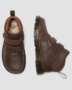 Boots Raffe en cuir Easy-On Junior in Marron Foncé