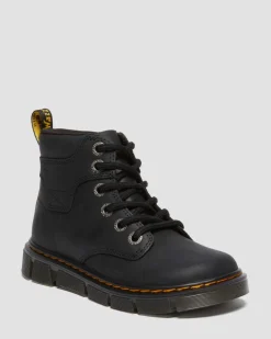 Boots Raffe en cuir Junior in Noir