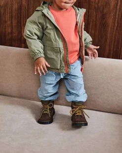 Boots Raffe en daim et cuir pour tout-petit in Marron Foncé