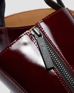 Boots Rejena en cuir Laquered in Rouge Cherry Red