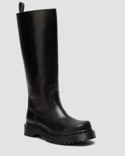 Boots Rejena Hi en cuir Old Harness in Noir