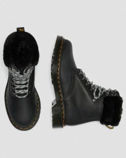 Boots 1460 Serena à Col Doublées de Fourrure Synthétique in Noir